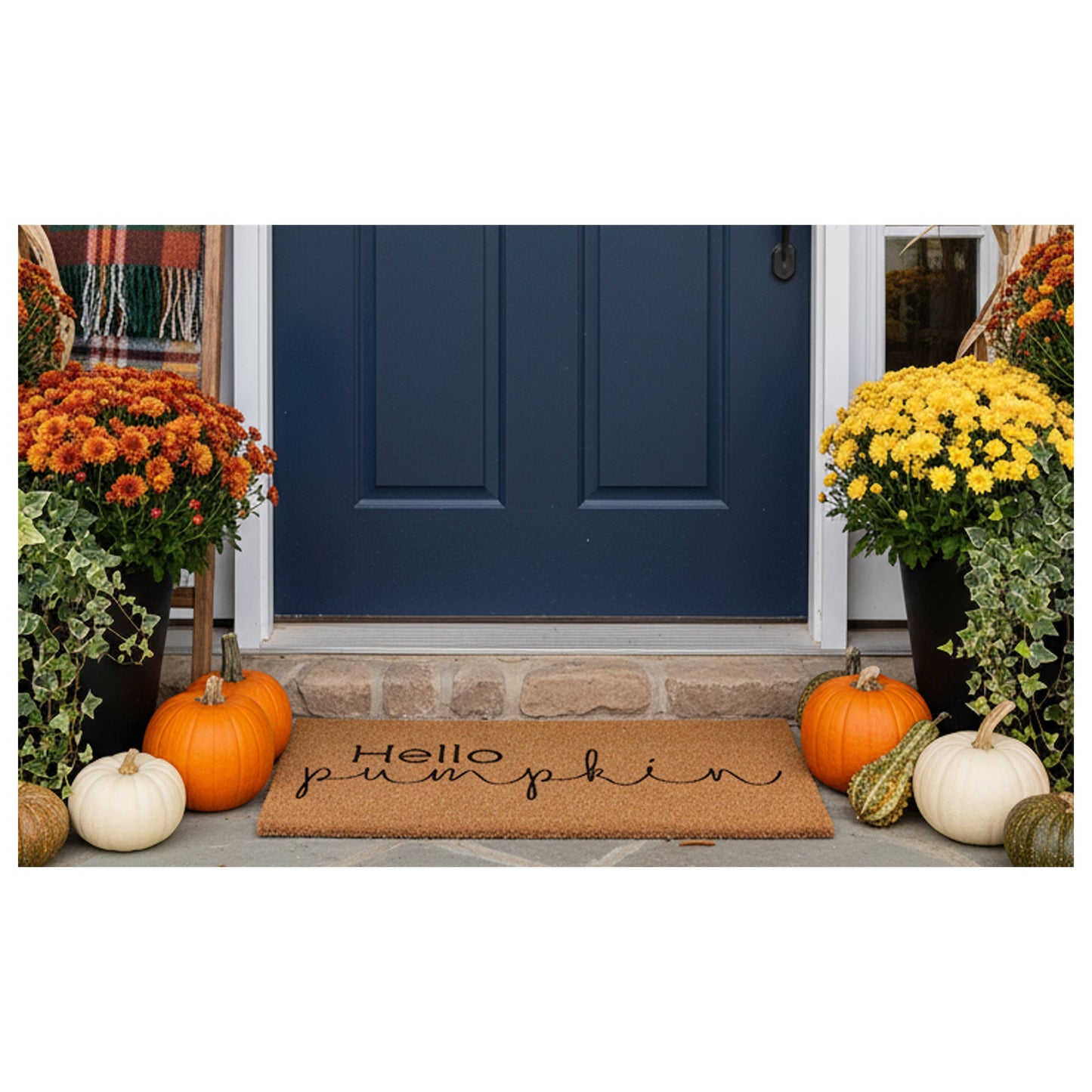 Hello Pumpkin Fall Doormat: 17 x 29