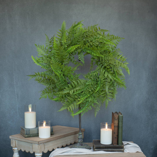 24" MIXED FERN WREATH
