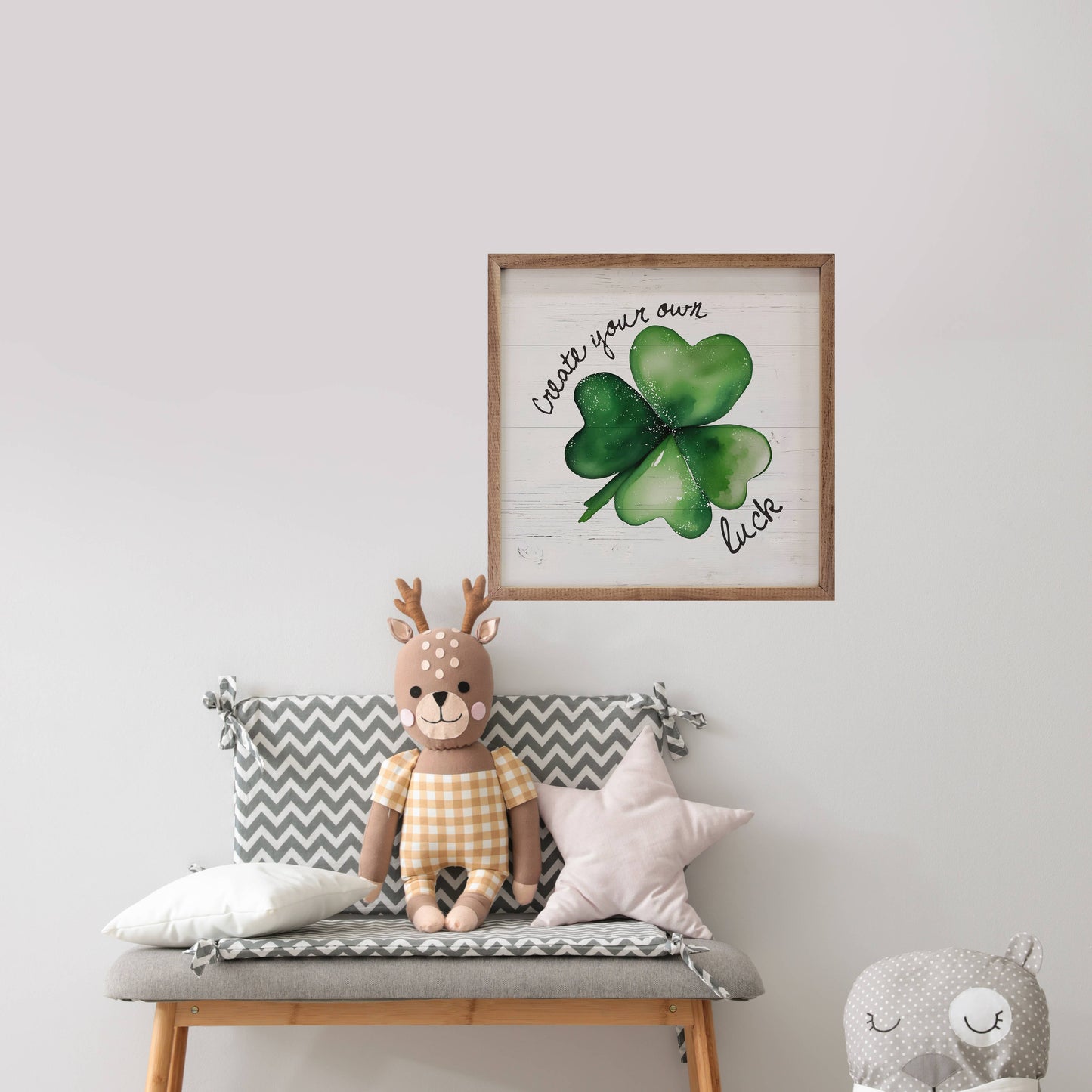 Create Your Own Luck Clover White: 8x8