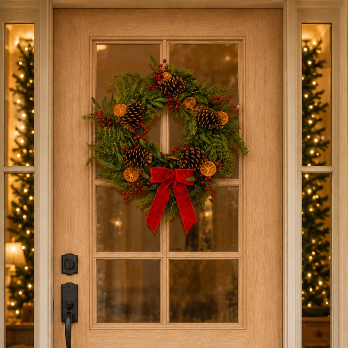 Faux Dried Orange/Berry/Pine Wreath 24"