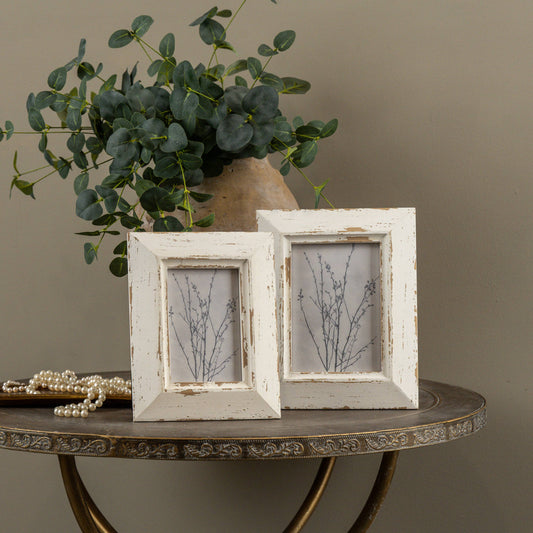 5" X 7" Chippy White Photo Frame