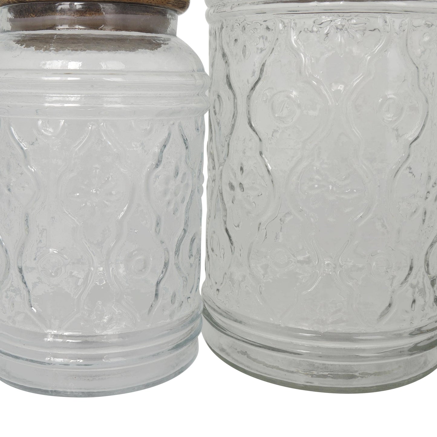Farmhouse Clear Glass Decorative Jars Set