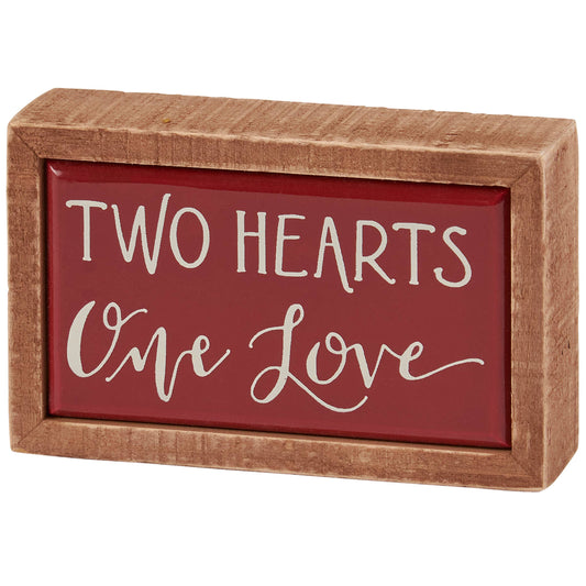 Two Hearts One Love Box Sign Mini