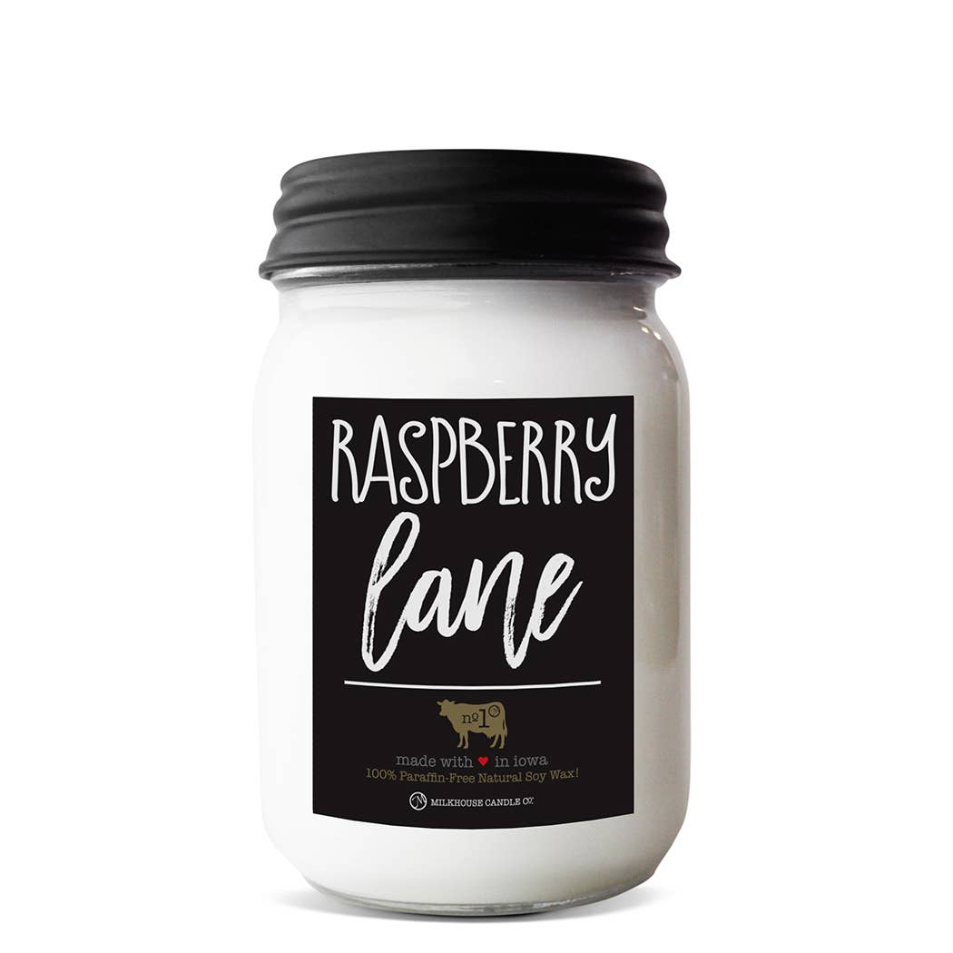 13 oz Mason Jar Candle: Raspberry Lane