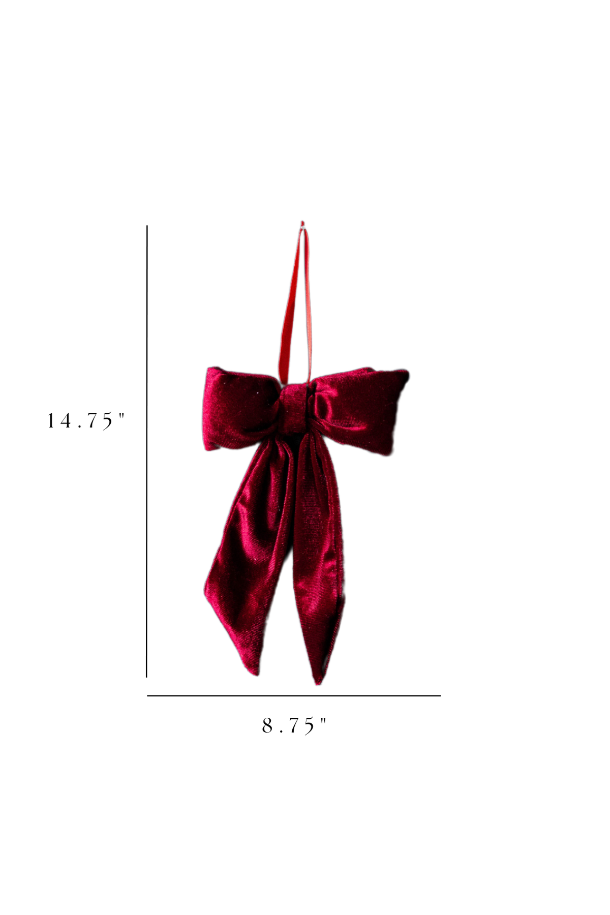 Bows Red Velvet Fabric: Large
