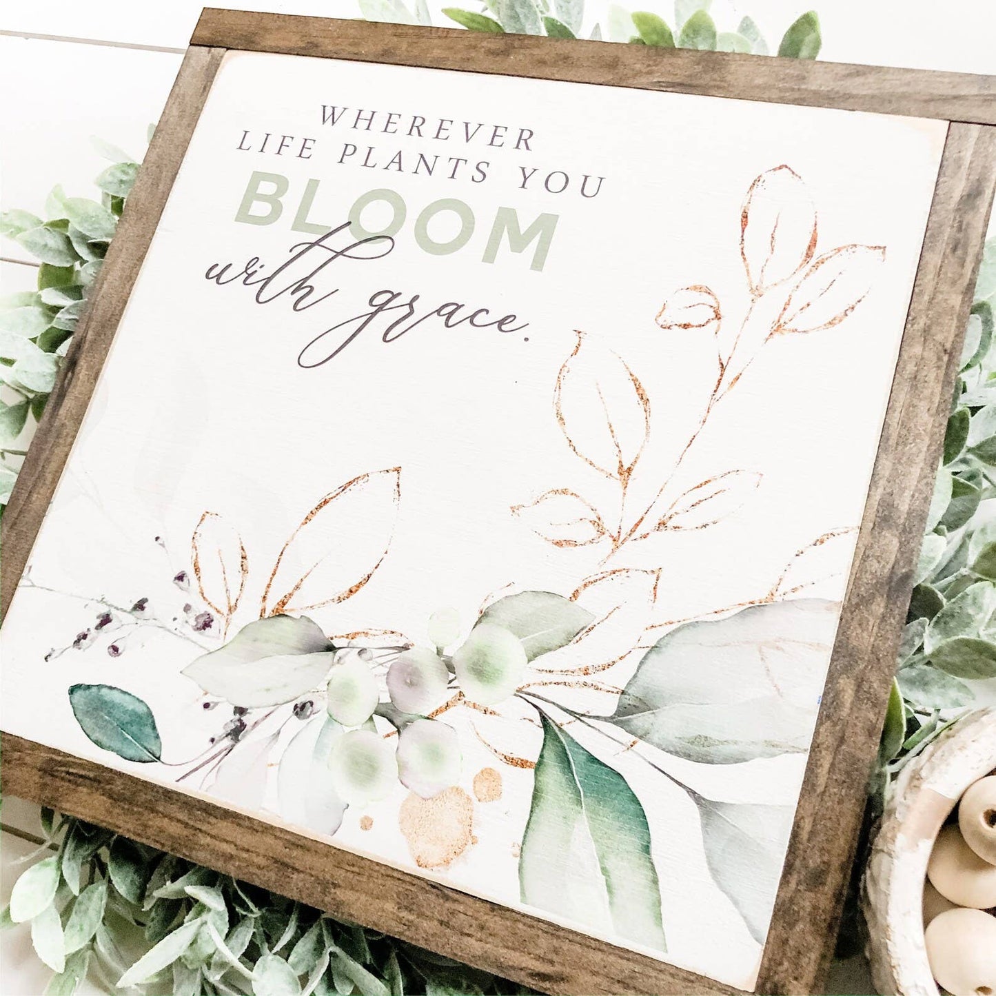 Bloom With Grace Spring Sign