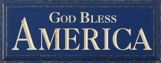 God Bless America Blue Sign | Patriotic, USA Wall Decor