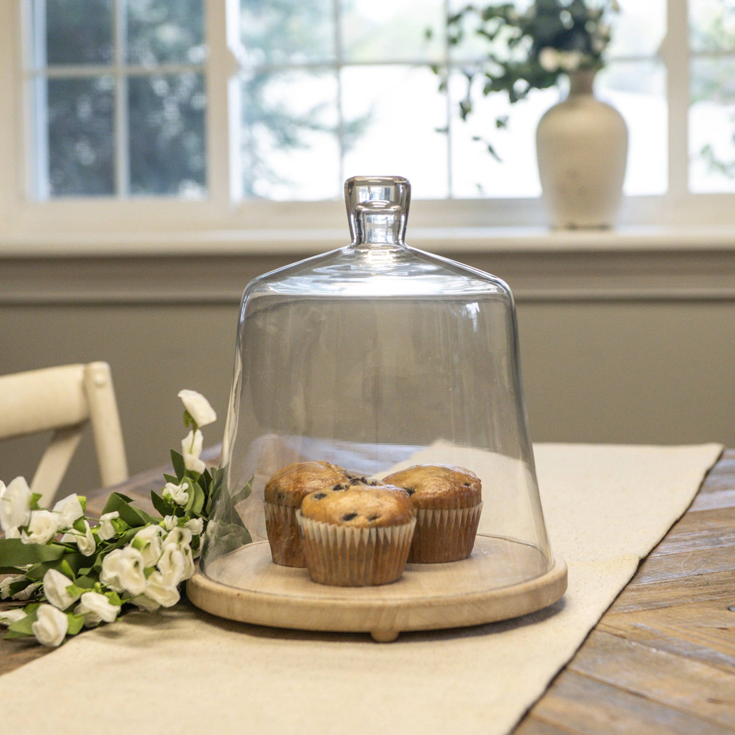 12.5" Glass Cloche with Wood Base