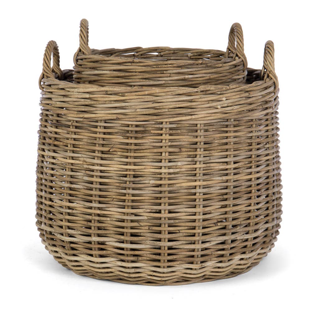 Round Rattan Storage Basket - Large
