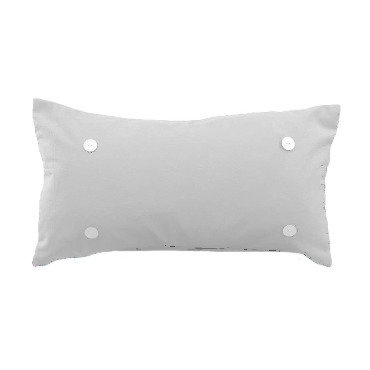 French Gray Button Pillow Lumbar