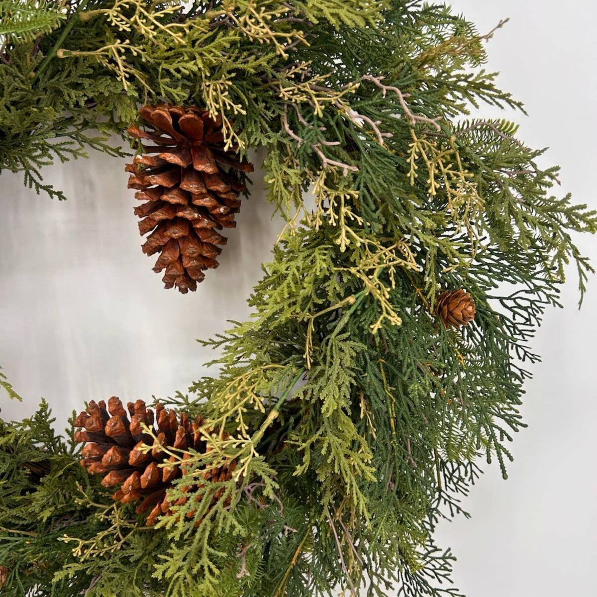 Real Touch Mixed Cedar Wreath 27" | Luxury Christmas