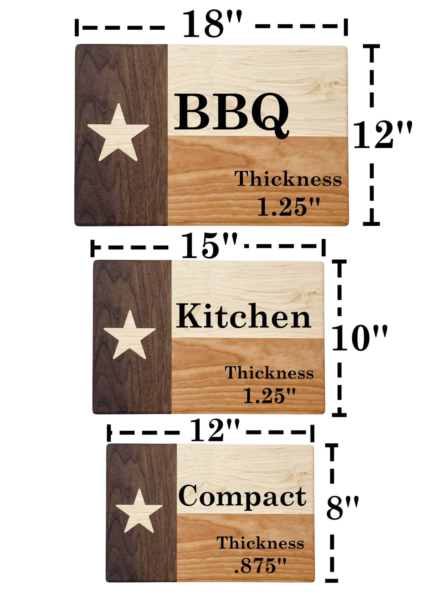 Texas Flag Cutting Board: BBQ (Large)
