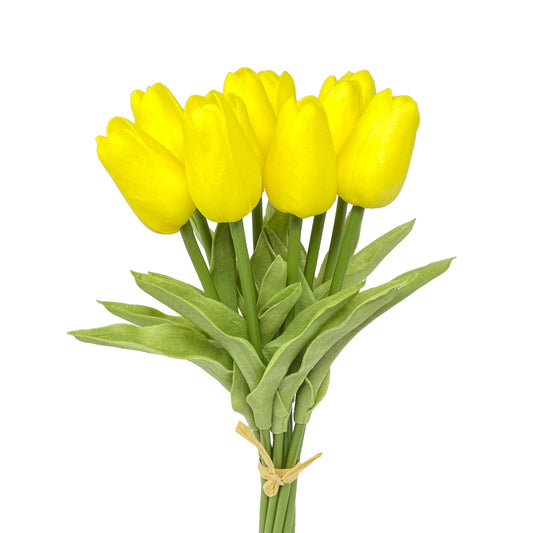 Faux Real Touch Tulip Stems (Bunch of 10): Yellow