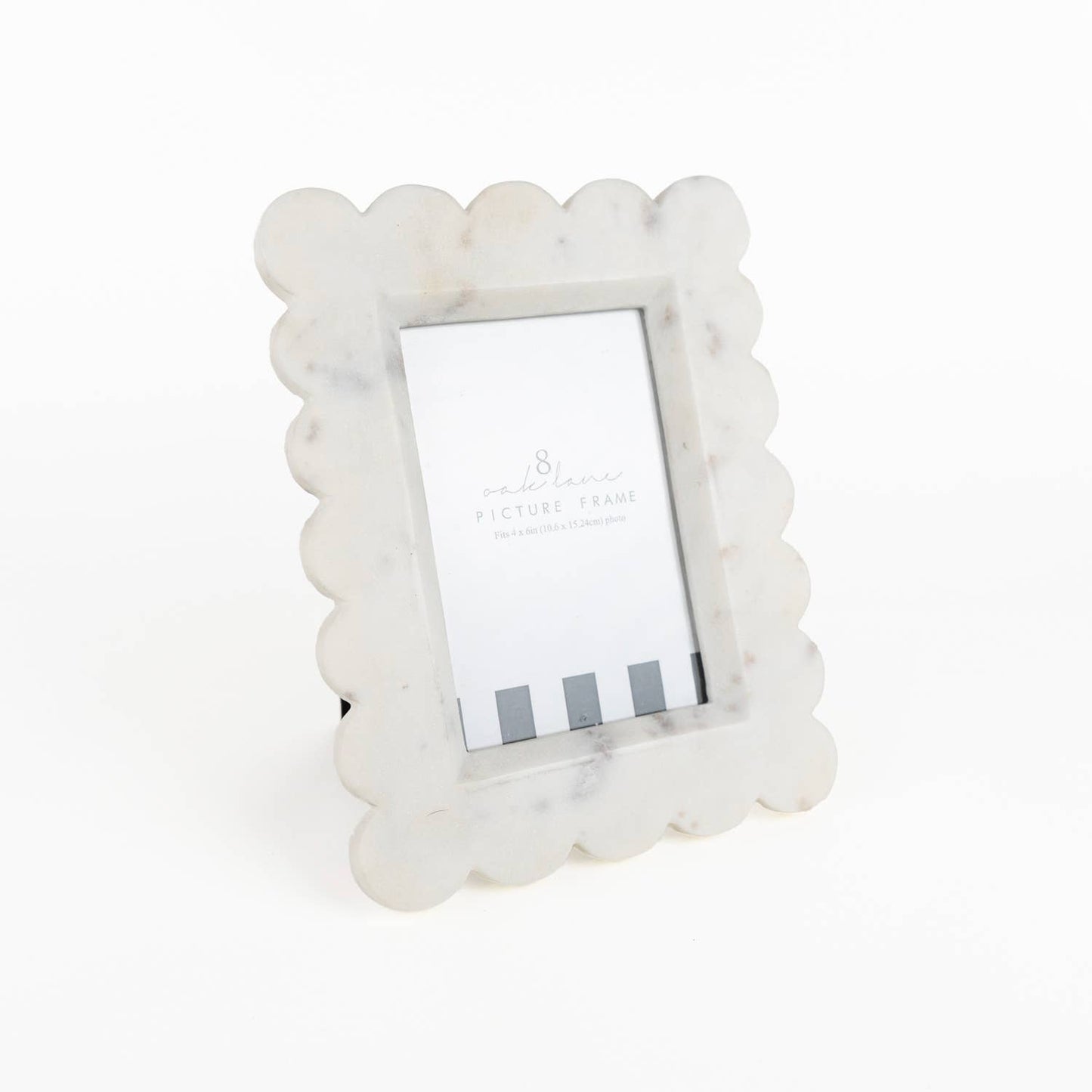 White Scalloped Marble 4x6 Picture Frame