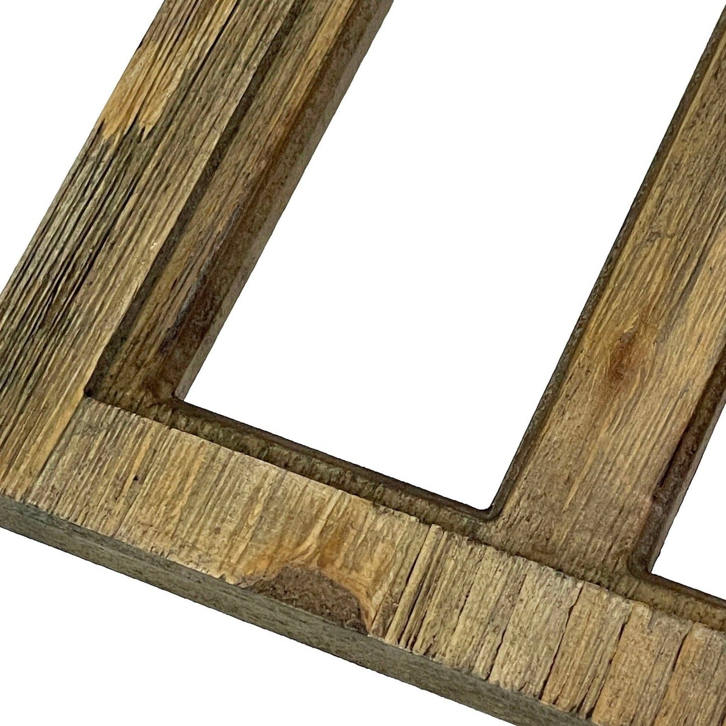 Set of 2 Washed Wood Gothic Arch Window Frame Wall Hangings : Black
