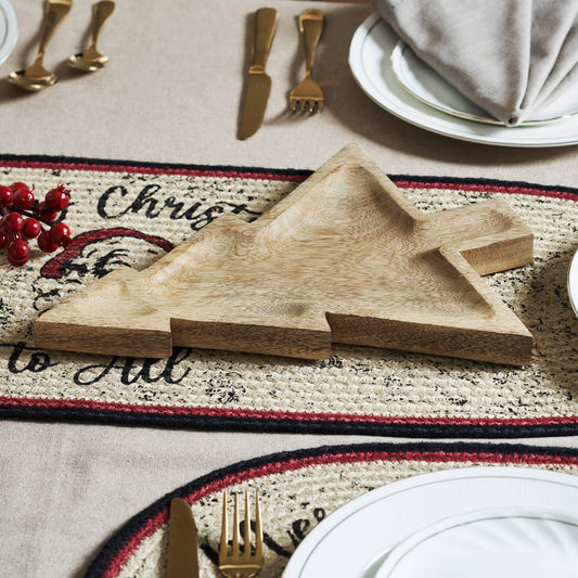 Wooden Christmas Tree Tray 13.75x10.5x1