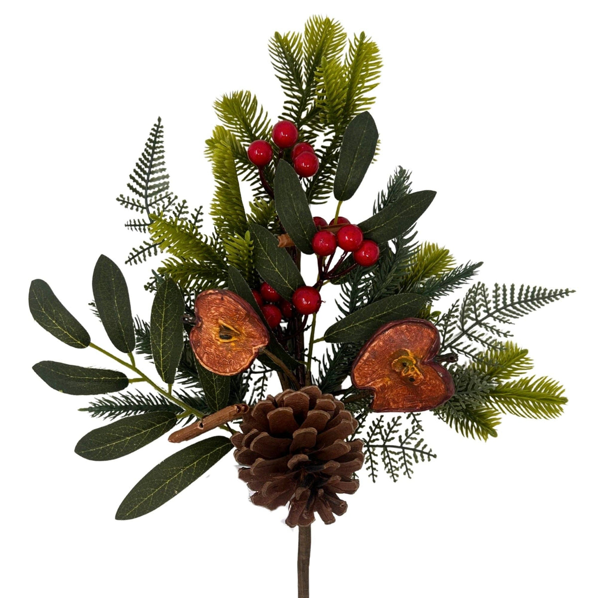 Faux Dried Apple/Pine Pick 21"