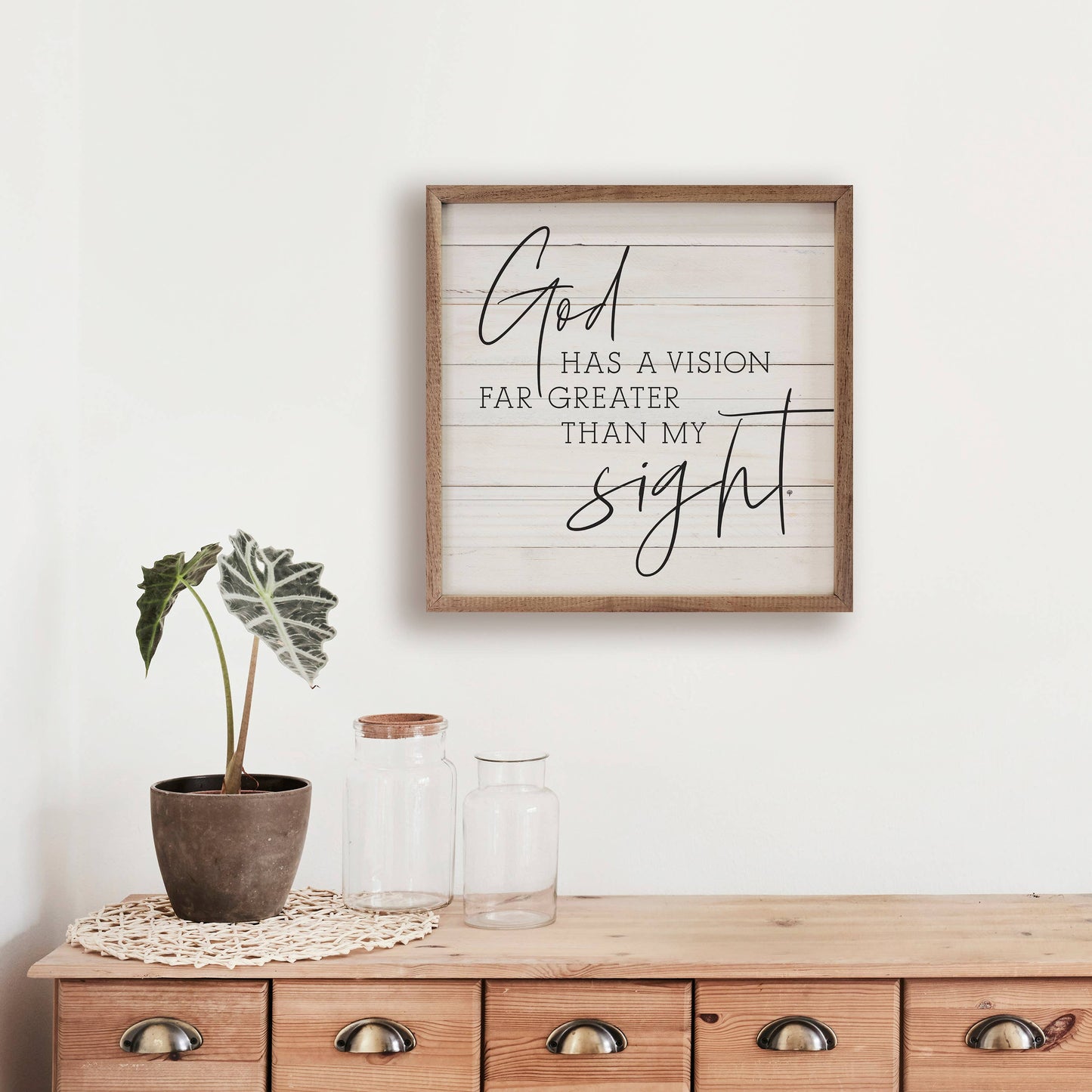 God Has A Vision Whitewash: 8 x 8 x 1.5