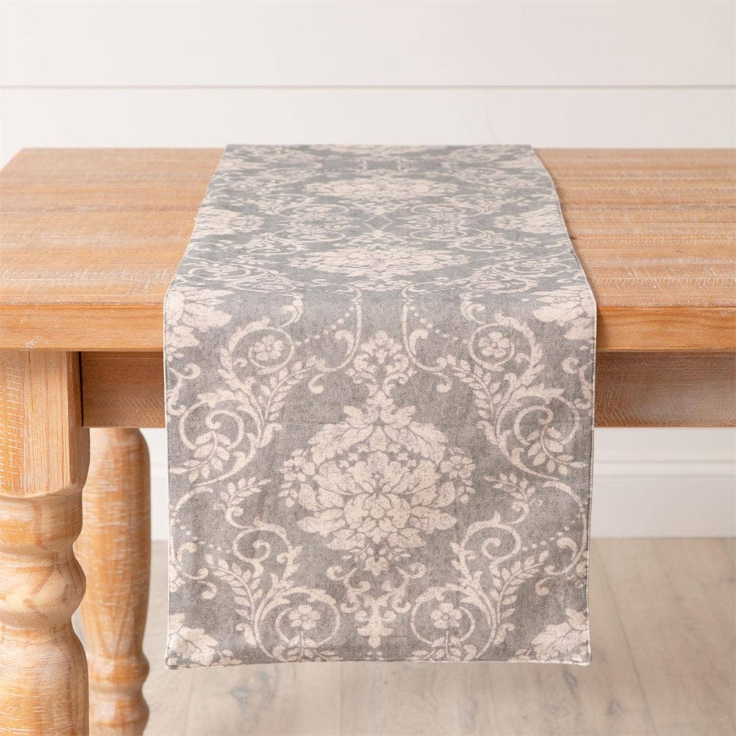 Table Runner - Vintage Inspired Print, Dusty Blue