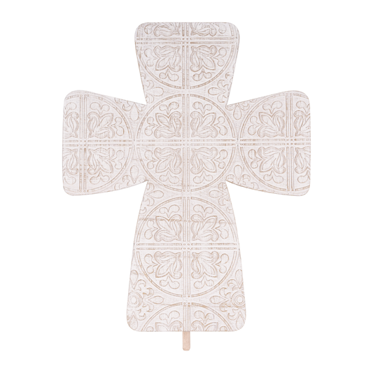 Embossed White Cross Topper