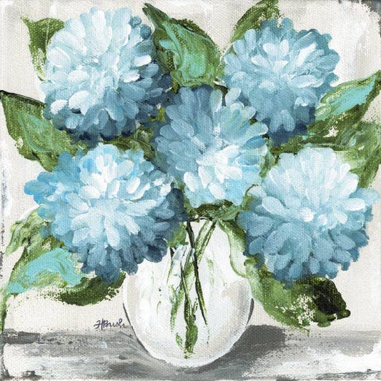Blue Hydrangeas White Pillow Swap