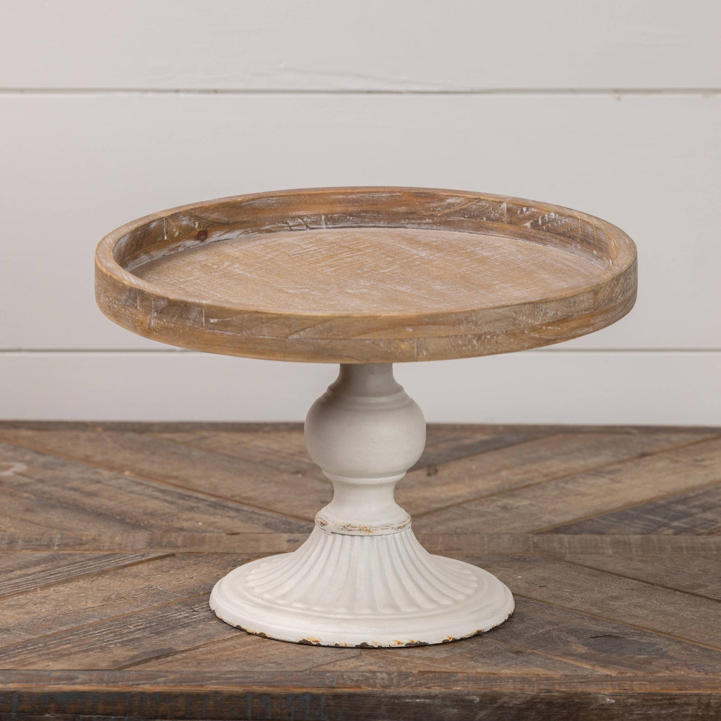 12" Wood & Metal Pedestal Stand