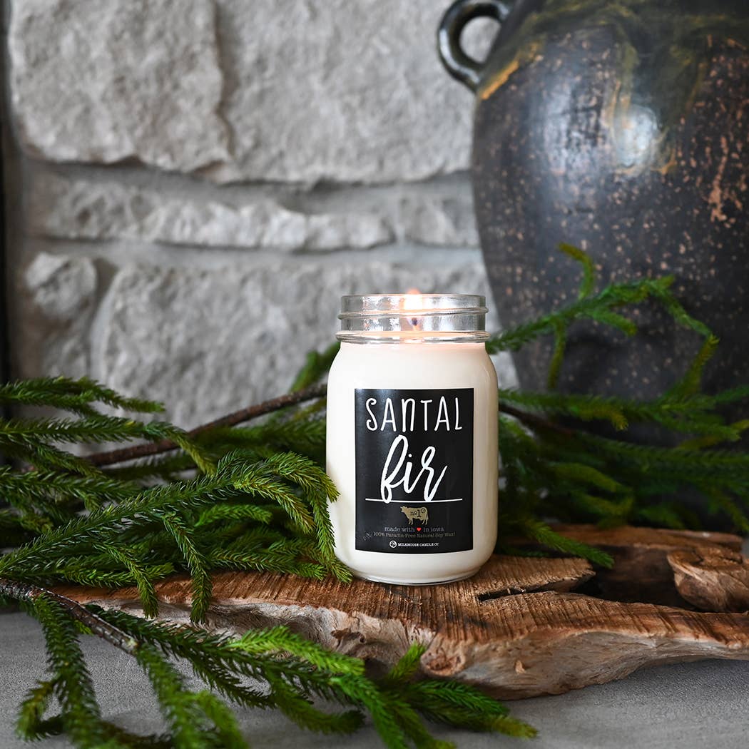 13 oz Mason Jar Candle: Santal Fir