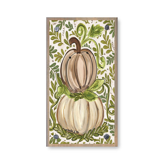 Olive Leaf Pumpkin Happy Block