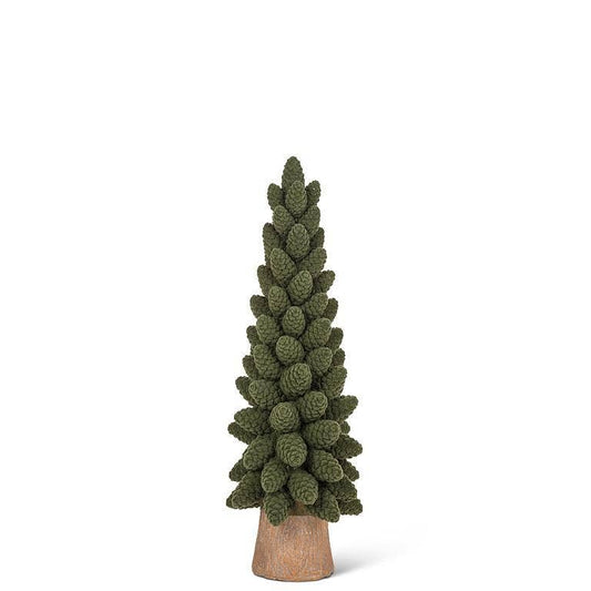 Green Velvet Pinecone Christmas Tree: Medium