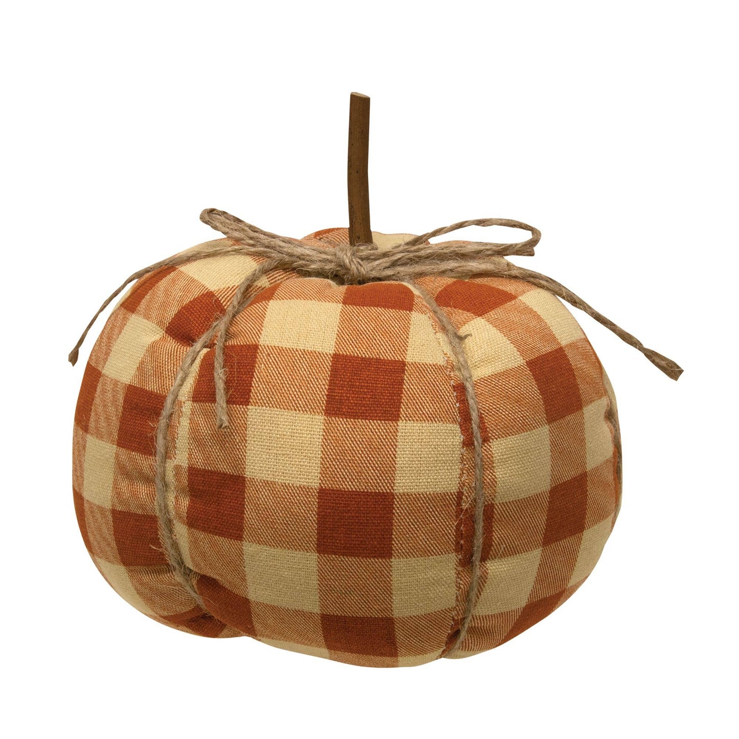 Medium Orange Buffalo Check Pumpkin