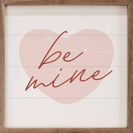 Be Mine Pink Heart White: 8 x 8 x 1.5