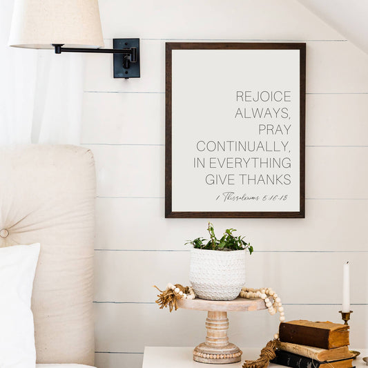 Rejoice Always Scripture Framed Canvas Artwork