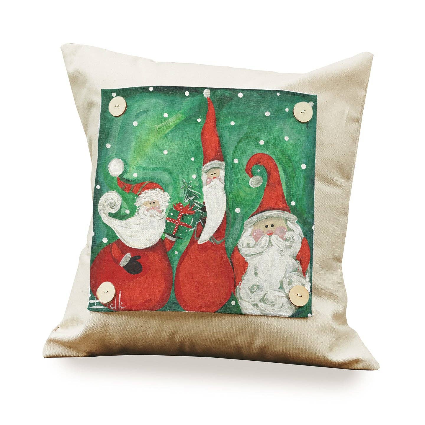 Christmas "Estelle's Wise Santas" Pillow Swap: Square / Pillow Swap