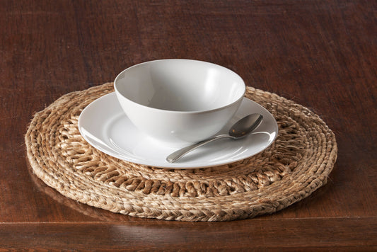 Detailed Braided Jute Placemat, Set of Two