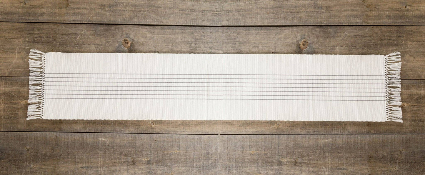 Gray Striped Table Runner