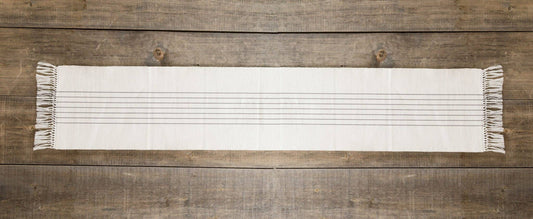Gray Striped Table Runner