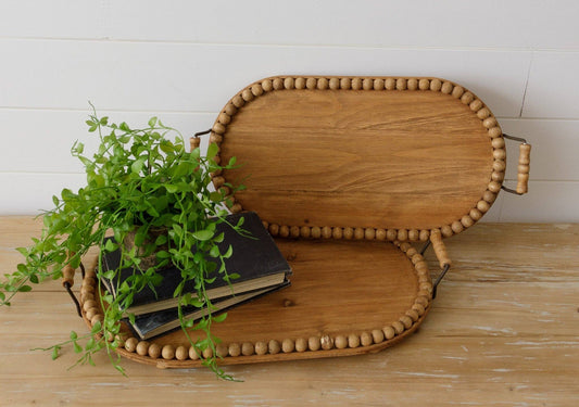 Wood Trays - Oval With Beaded Edge