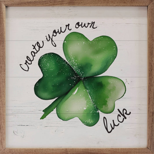 Create Your Own Luck Clover White: 8x8