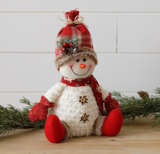 Cozy Friends Snowman Sitting With Knit Cap