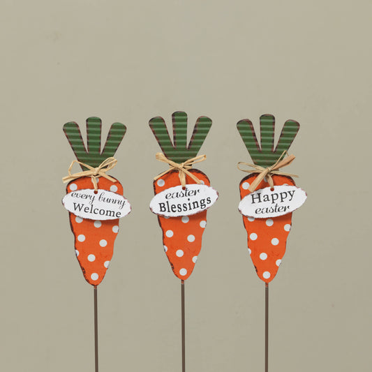 The Gerson Company 13.9"H Metal Easter Carrot Stake