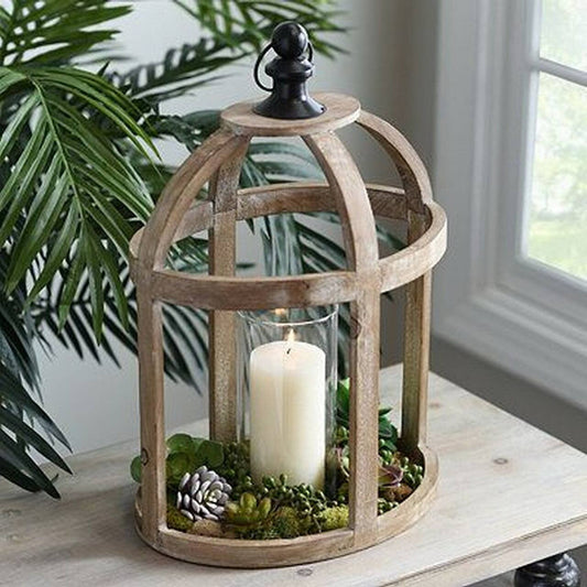Oval Wooden Lantern