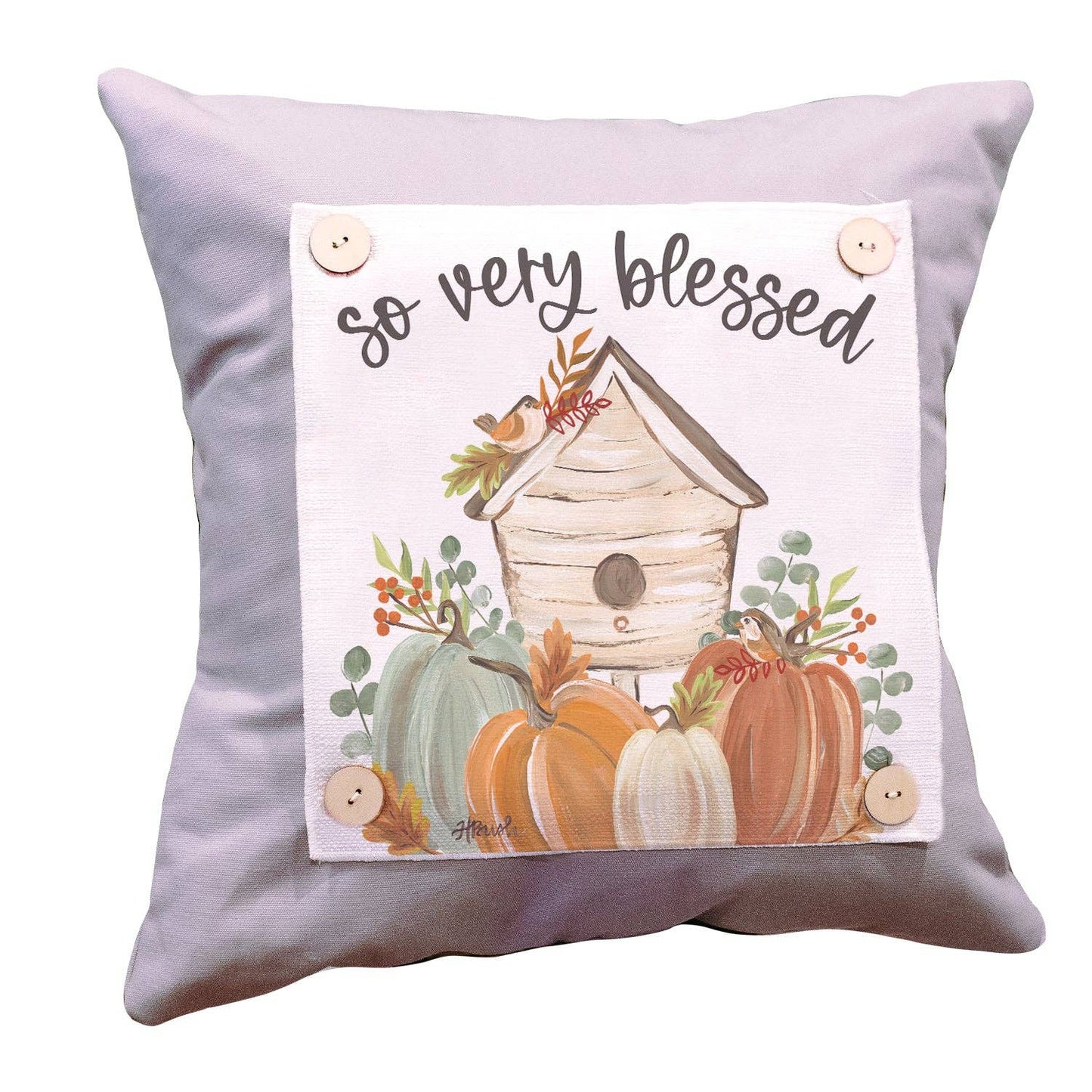 Fall Pumpkin Birdhouse "So Very Blessed" Pillow Swap