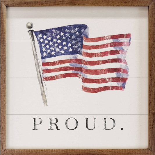 Proud American Flag White