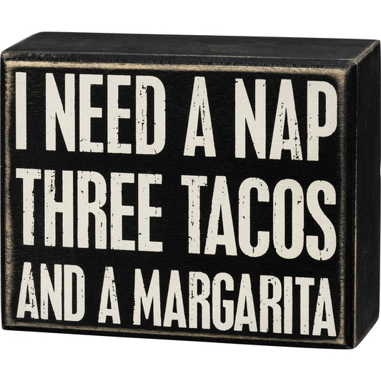 Box Sign - Three Tacos