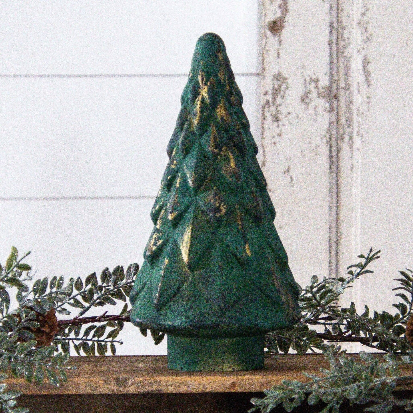 Spruce Green Mercury Glass Tree, Lg