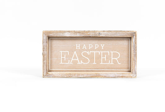 Welcome Spring/Happy Easter 10x5 Reversible Wood Framed Sign