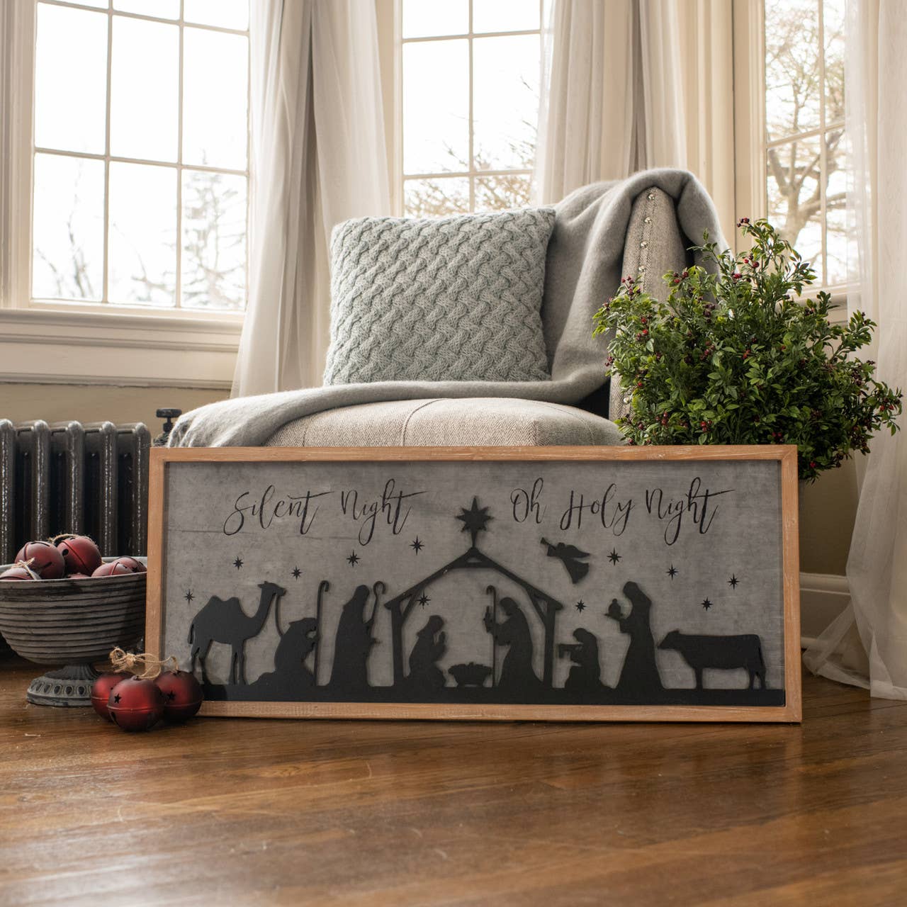 SILENT NIGHT NATIVITY SIGN